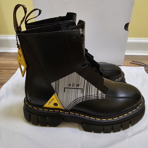 NEW DR. MARTENS RIKARD 8I A-COLD-WALL* LEATHER PLATFORM BOOTS